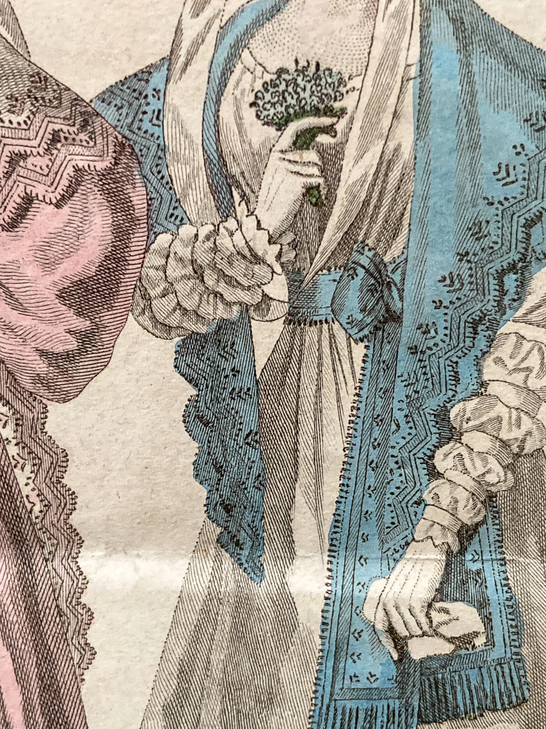 Framed Antique French 19th Century 1826 Parisian Fashion Plate Print - Image 8