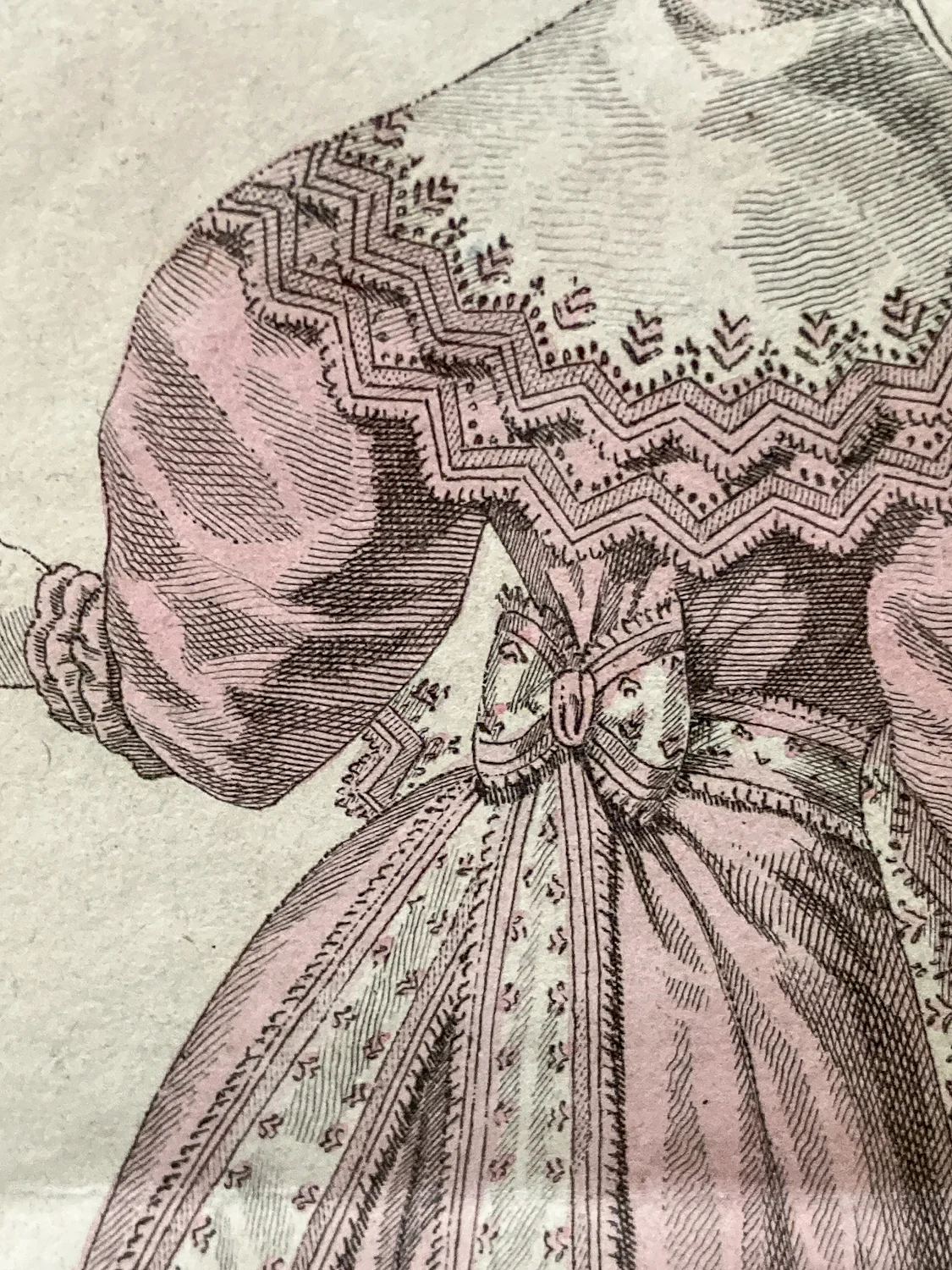 Framed Antique French 19th Century 1826 Parisian Fashion Plate Print - Image 9