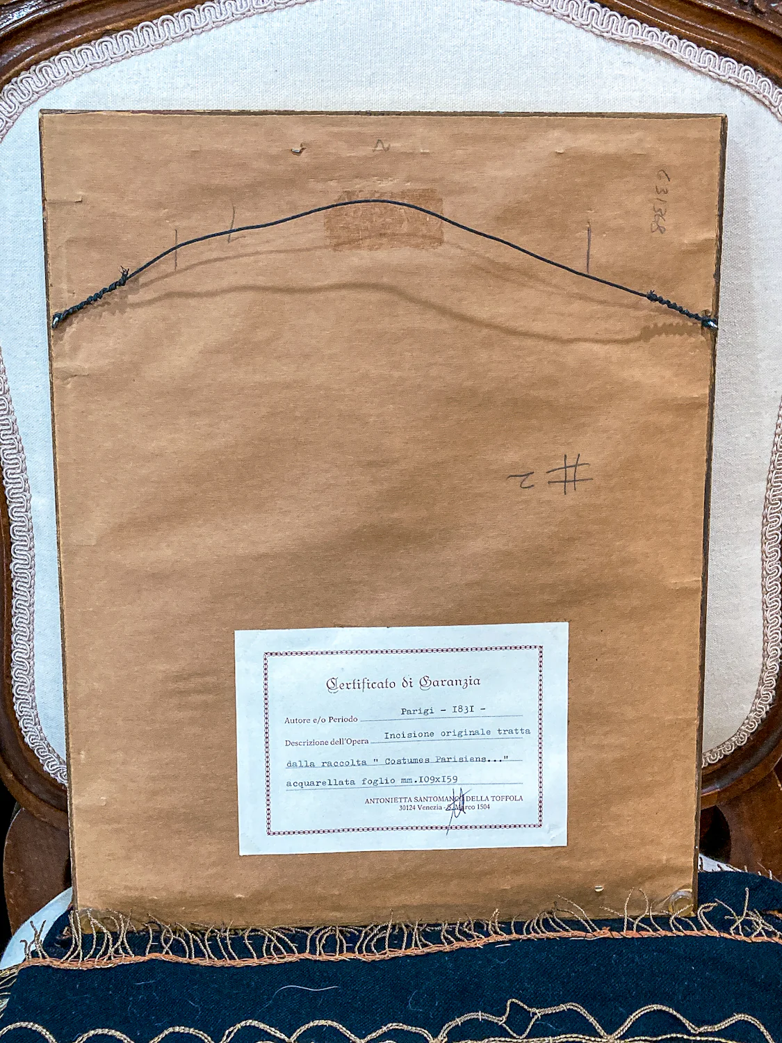 Framed Antique French 19th Century 1831 Parisian Fashion Plate Print - Image 13