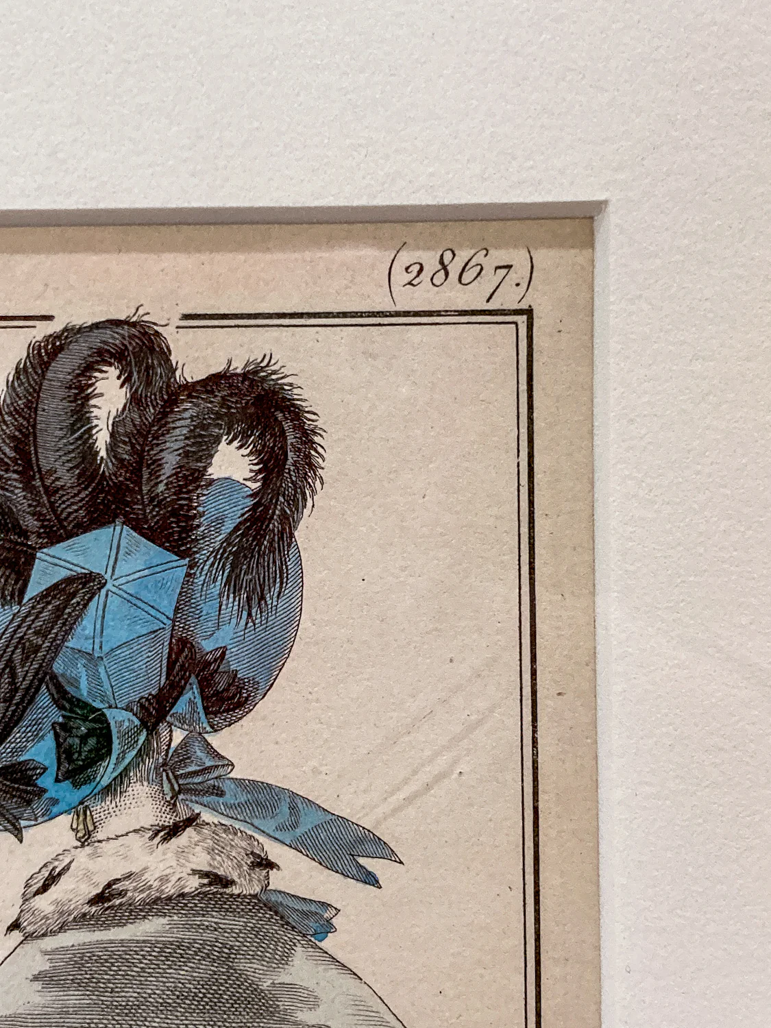 Framed Antique French 19th Century 1831 Parisian Fashion Plate Print - Image 5