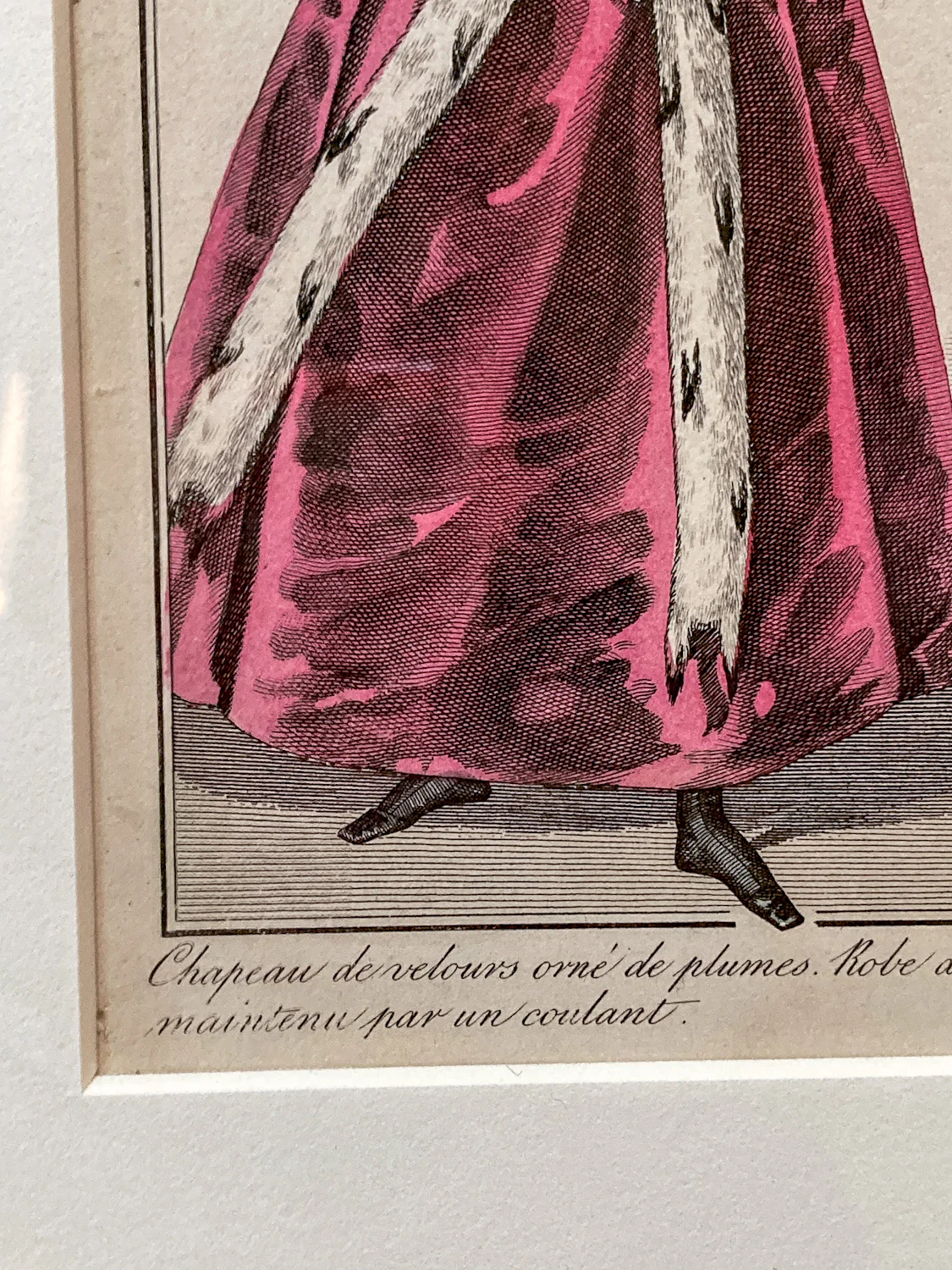 Framed Antique French 19th Century 1831 Parisian Fashion Plate Print - Image 6