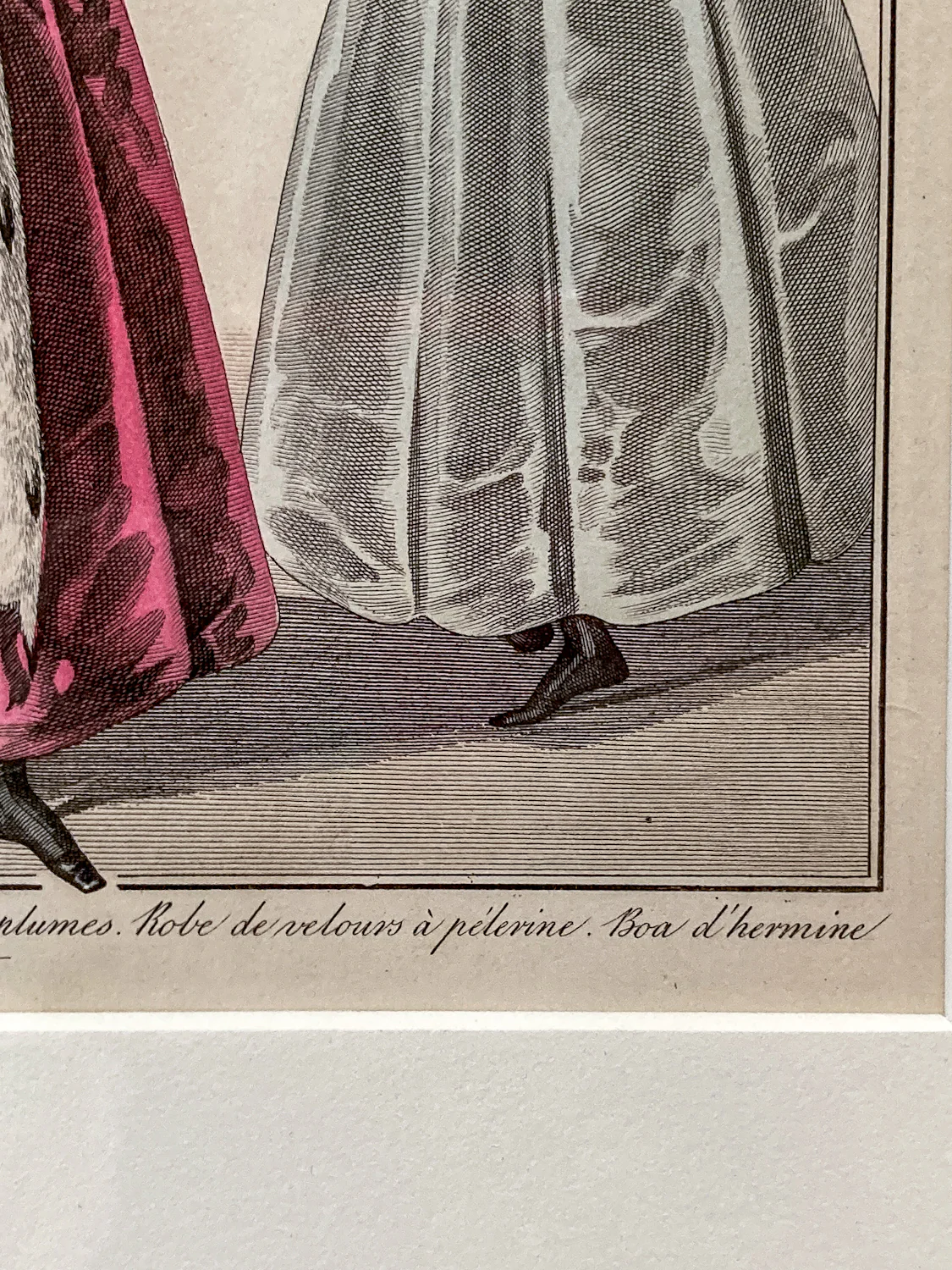 Framed Antique French 19th Century 1831 Parisian Fashion Plate Print - Image 7