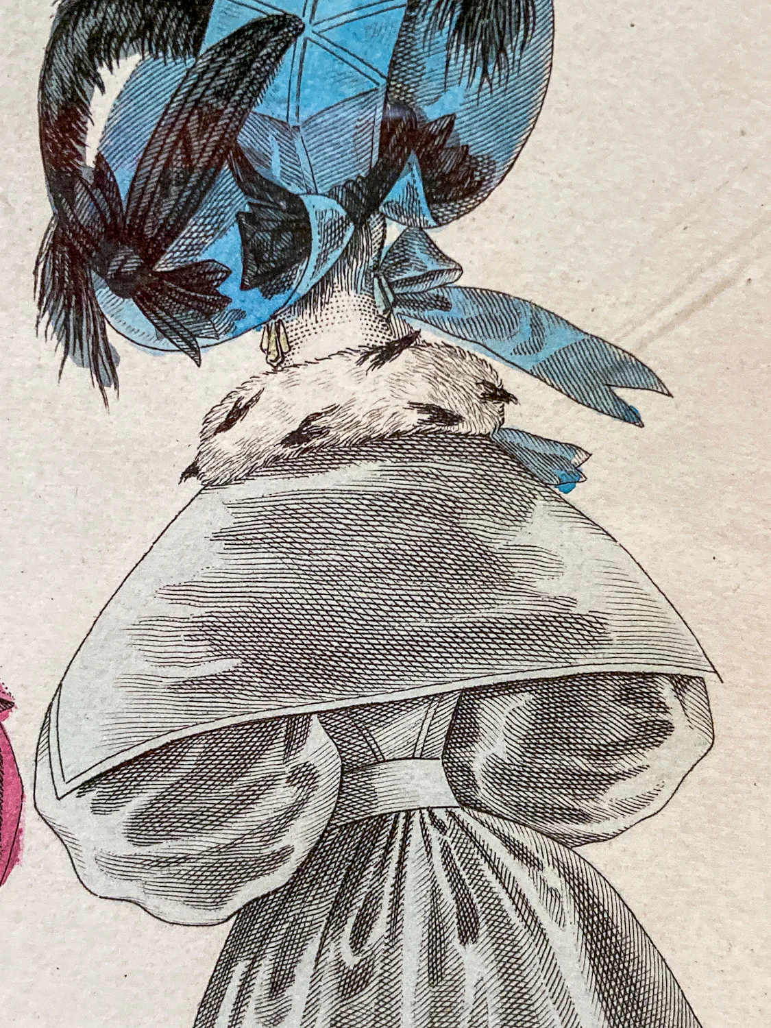 Framed Antique French 19th Century 1831 Parisian Fashion Plate Print - Image 9