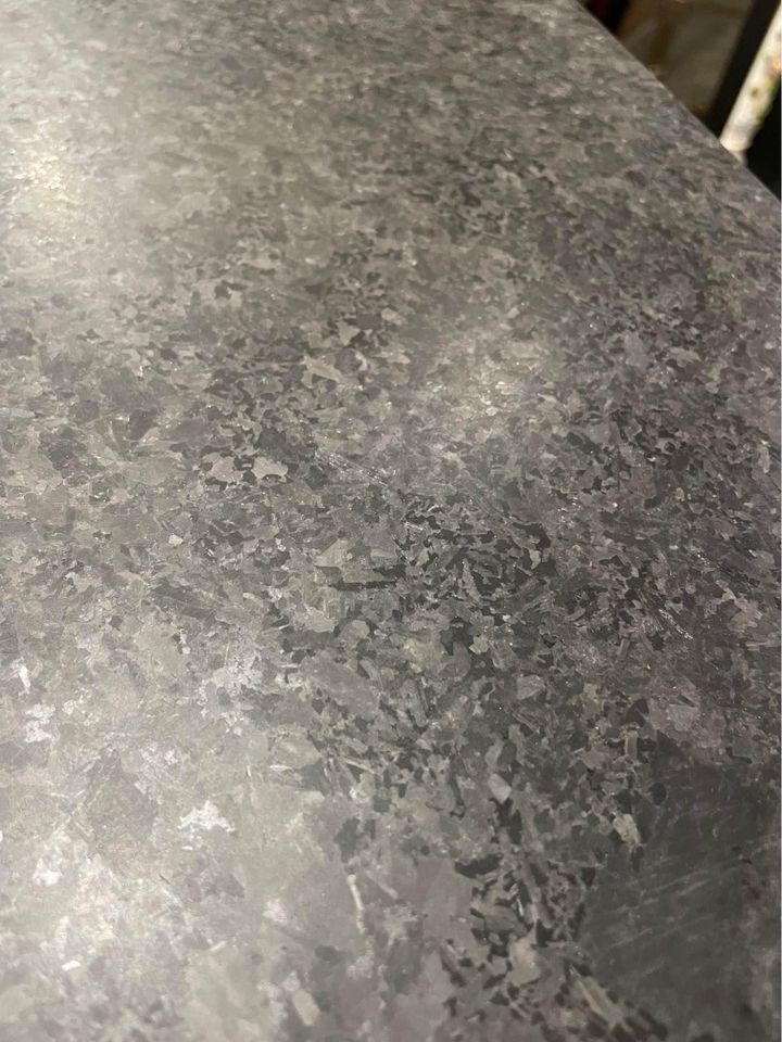 MCM Style Black Stone Top Chrome Tuckable Sliding Accent Table Desk - Image 13