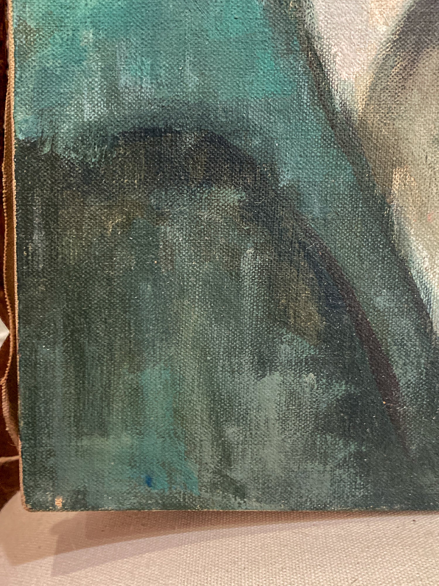 Vintage Original Self Portrait Frank Campanella (1918-2016) Canvas Oil Painting - Image 14