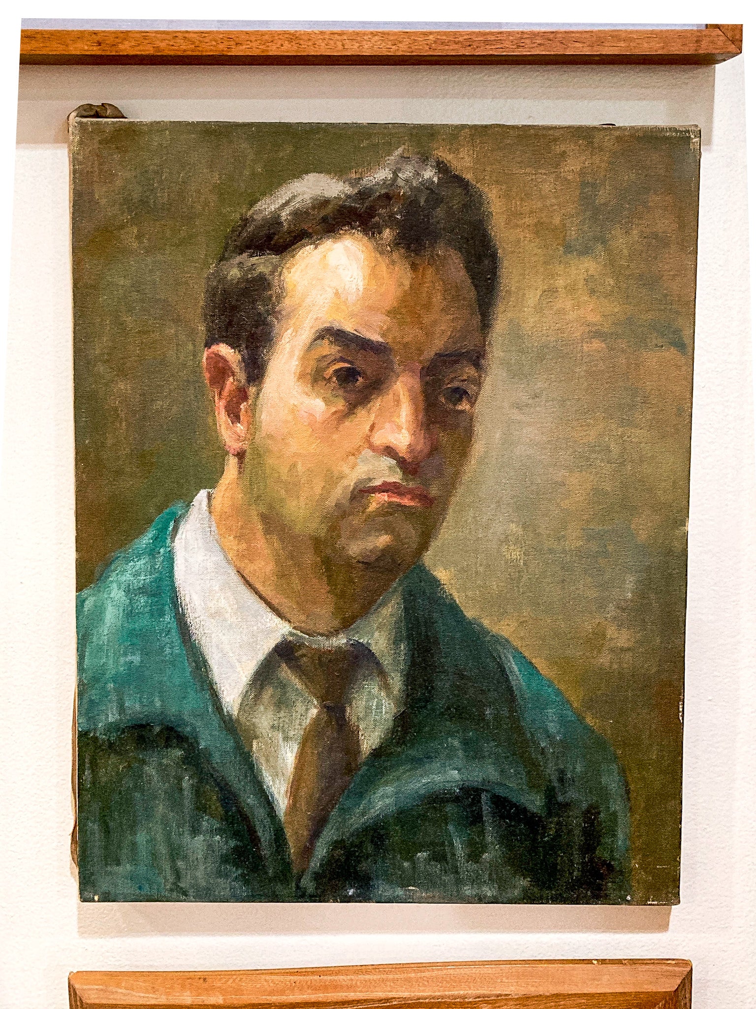 Vintage Original Self Portrait Frank Campanella (1918-2016) Canvas Oil Painting - Image 4