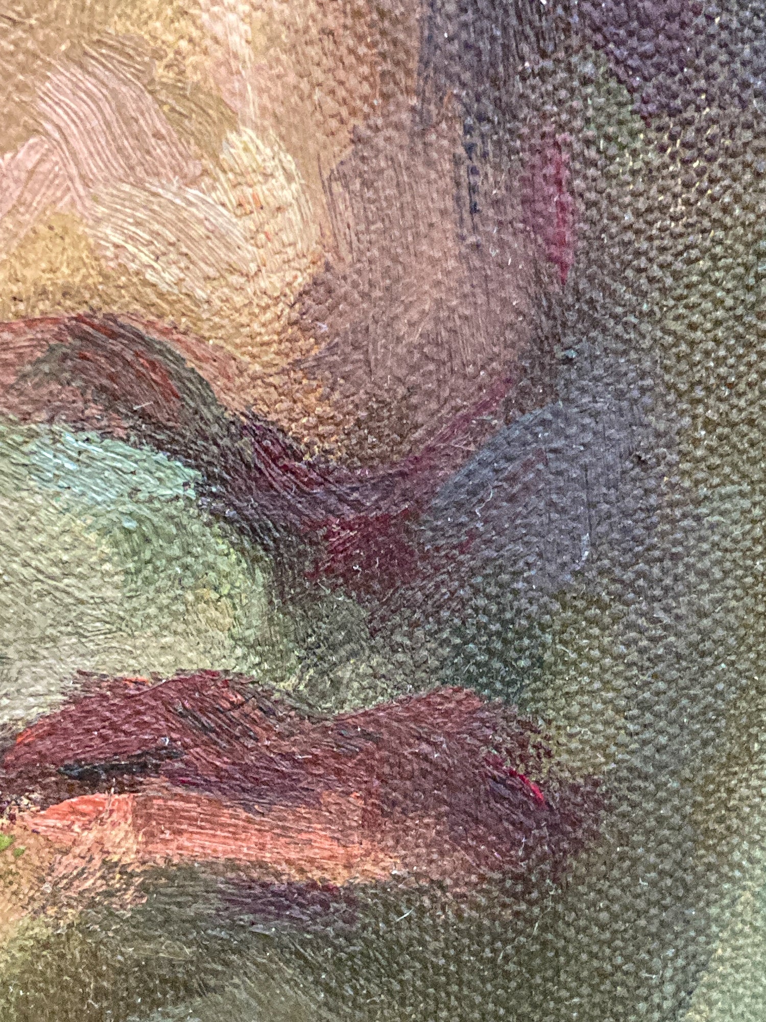 Vintage Original Self Portrait Frank Campanella (1918-2016) Canvas Oil Painting - Image 8