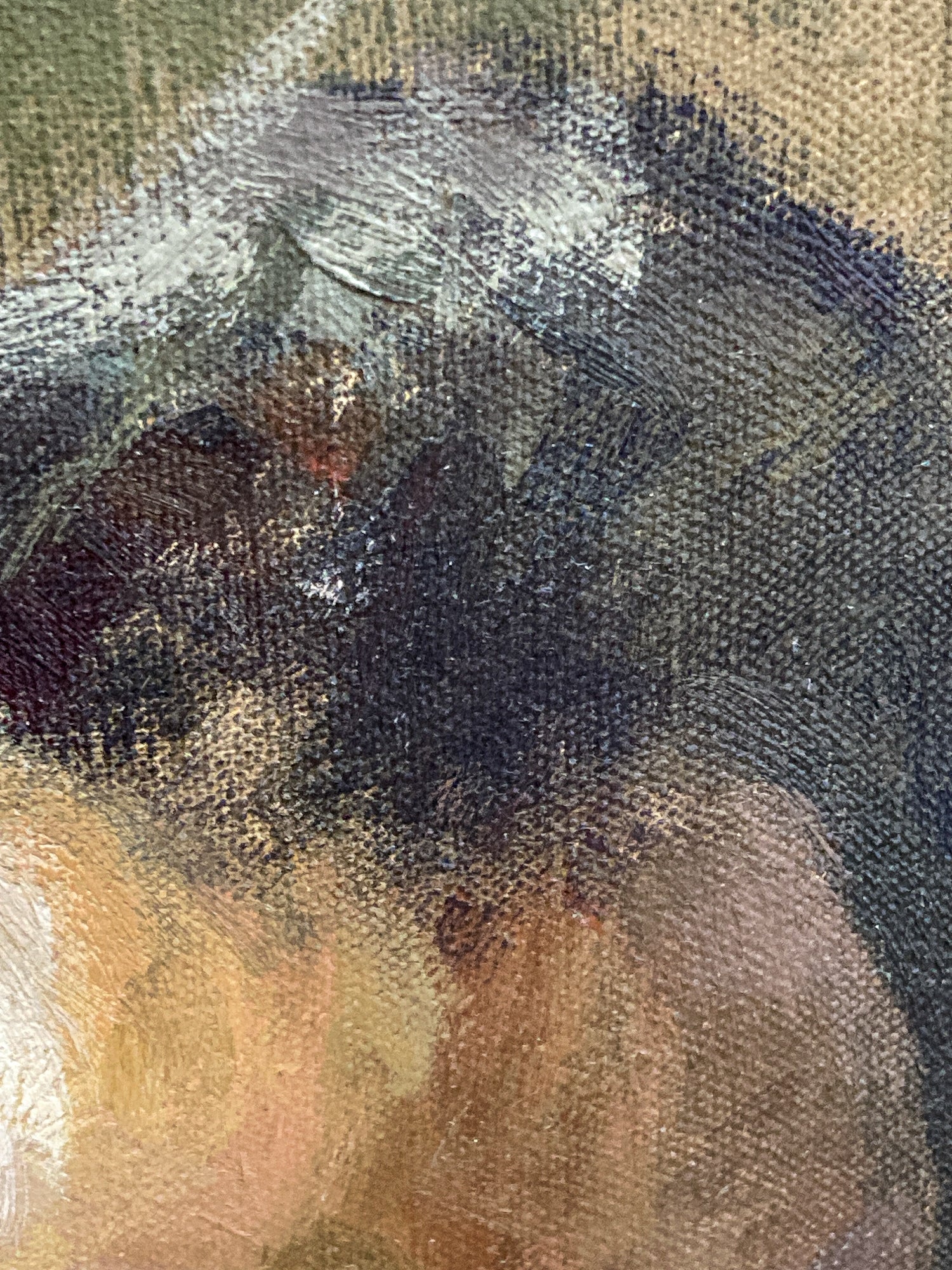 Vintage Original Self Portrait Frank Campanella (1918-2016) Canvas Oil Painting - Image 9