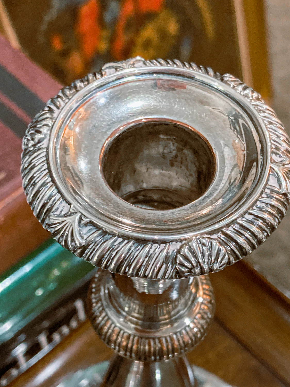 Pair 20th Century Georgian Style Silver-Plated Tall Weighted Candlesticks - Image 10