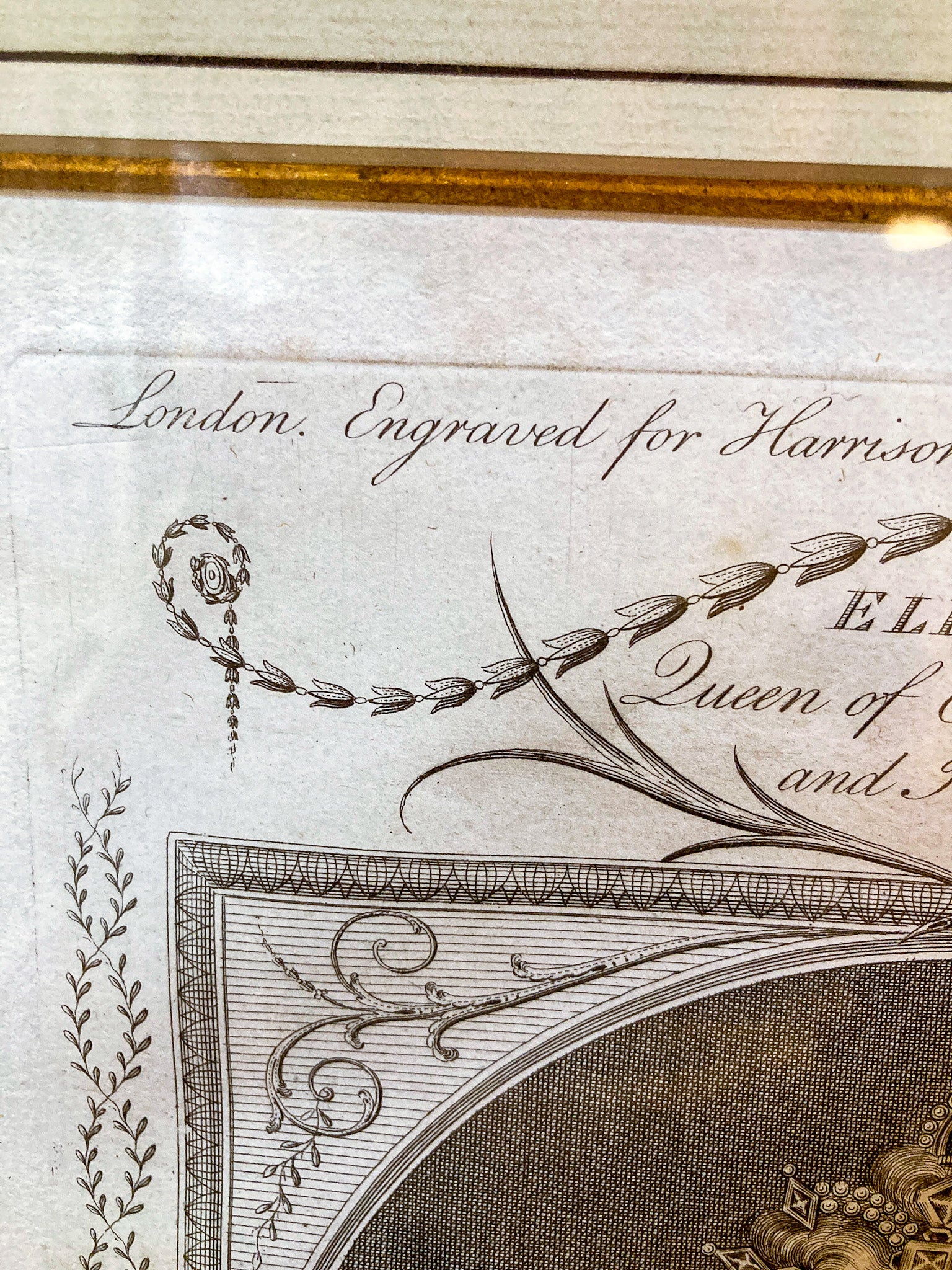 Pair Antique 18th Century Royal England Scotland Queen Framed Prints - Image 15