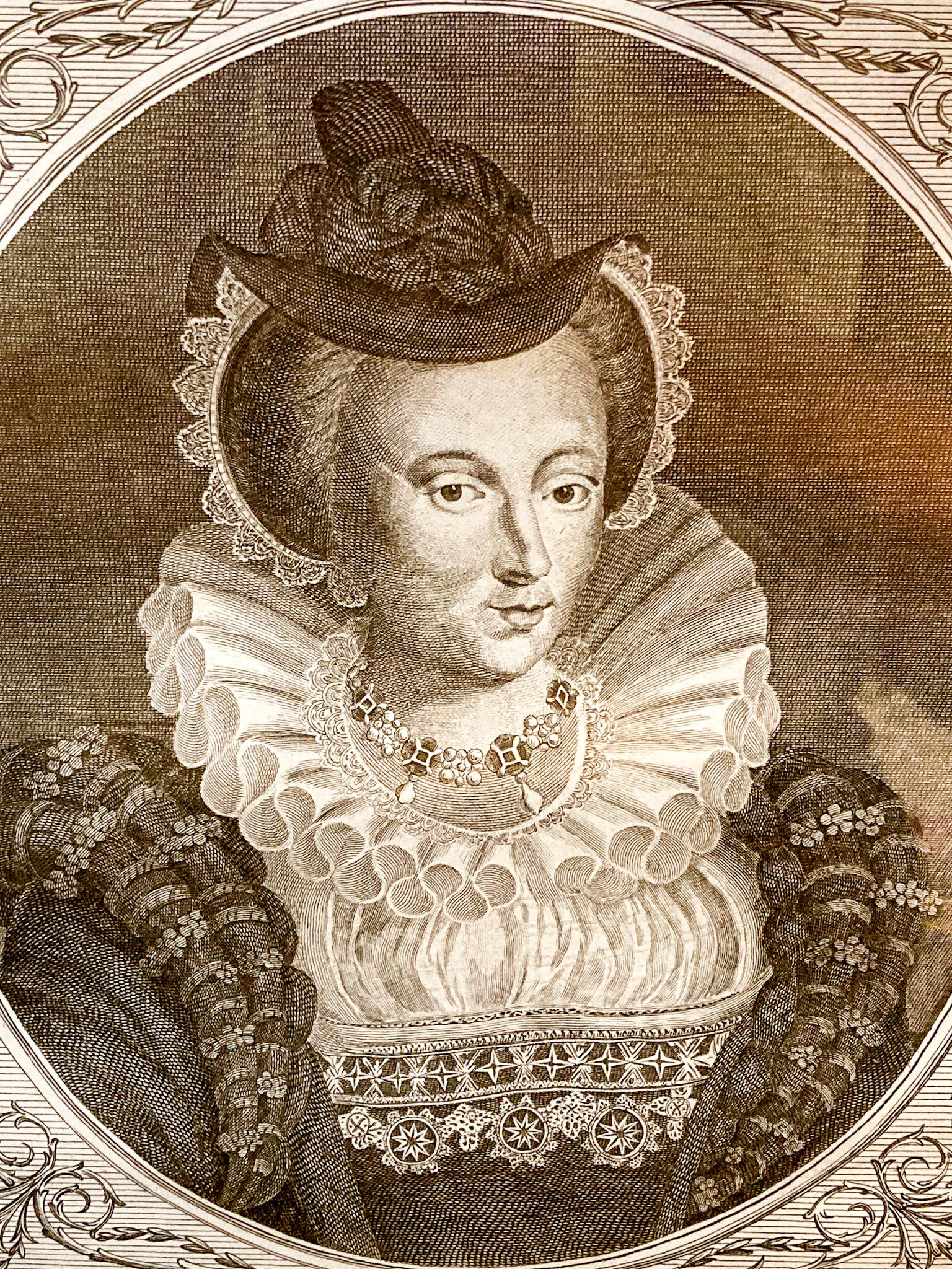 Pair Antique 18th Century Royal England Scotland Queen Framed Prints - Image 16