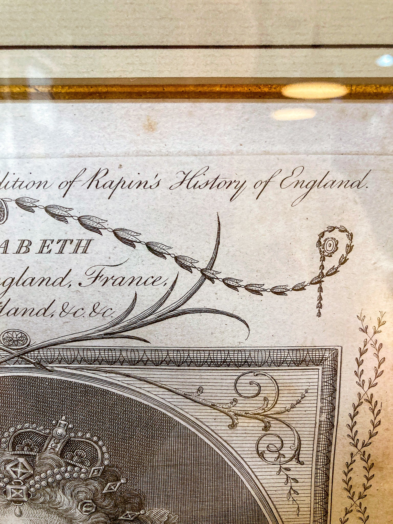 Pair Antique 18th Century Royal England Scotland Queen Framed Prints - Image 17