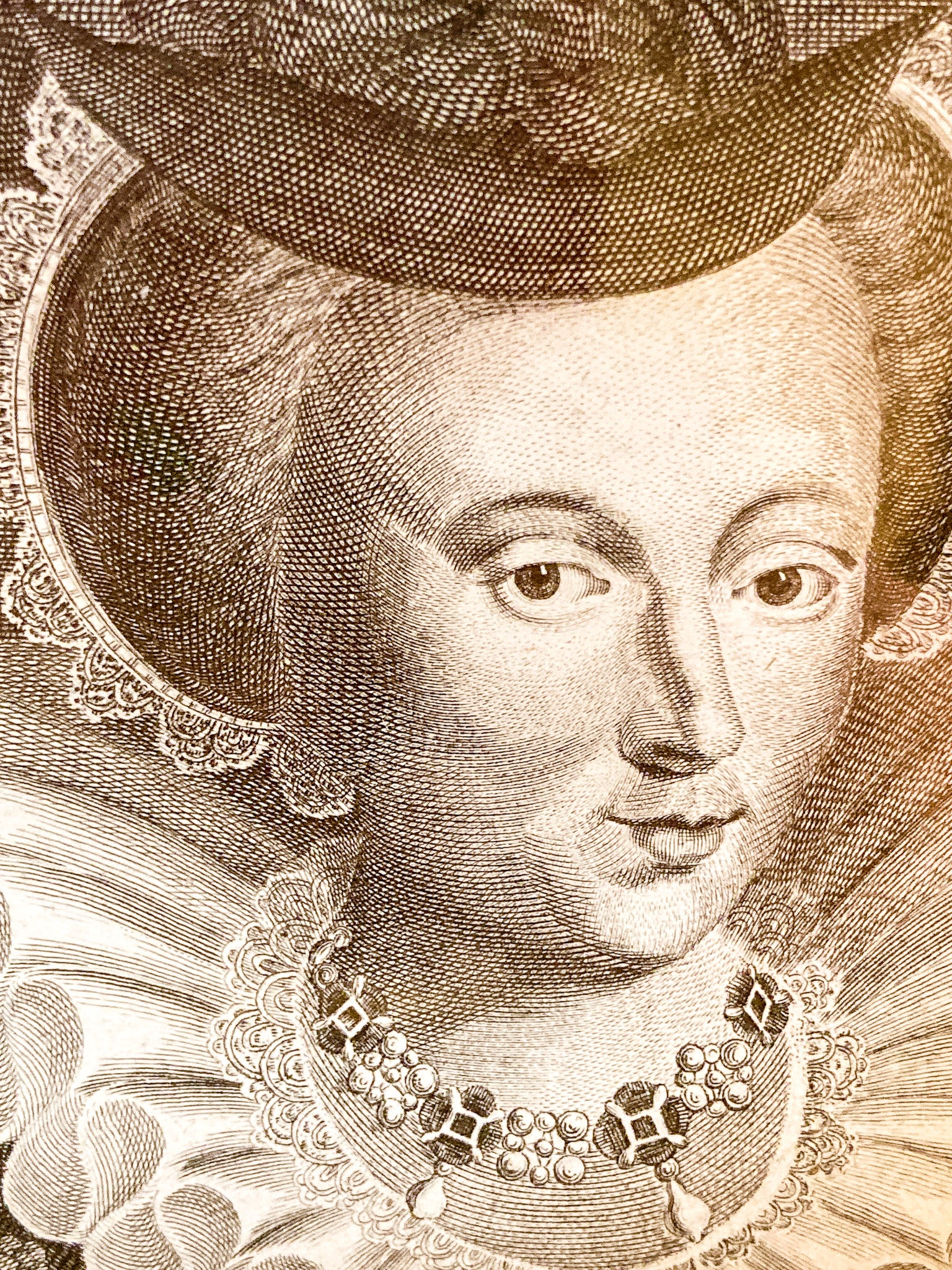 Pair Antique 18th Century Royal England Scotland Queen Framed Prints - Image 25