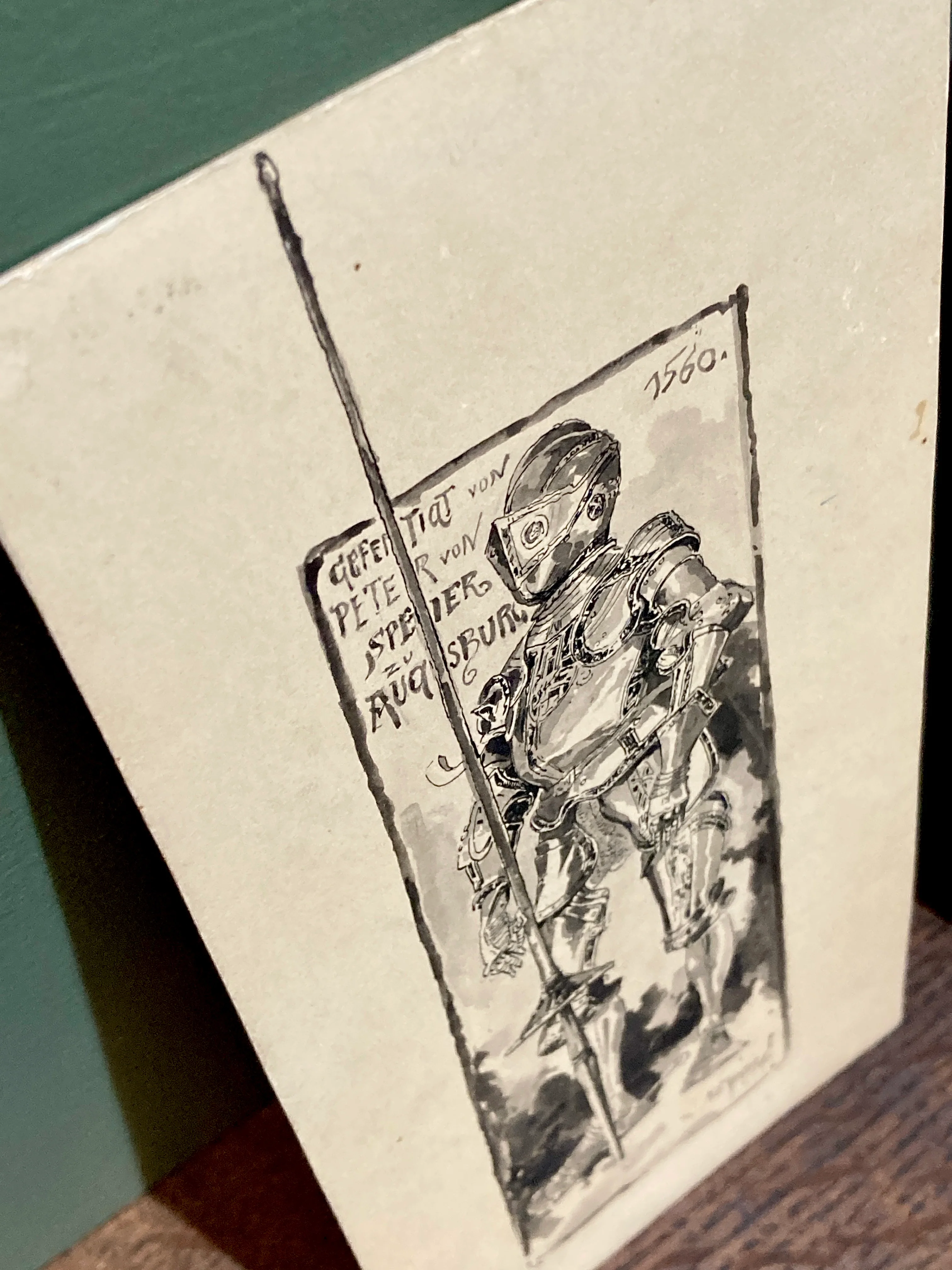 Pair Antique Albert Richter (1845 - 1898) Knight Armour Suit Fine Art Drawings - Image 8