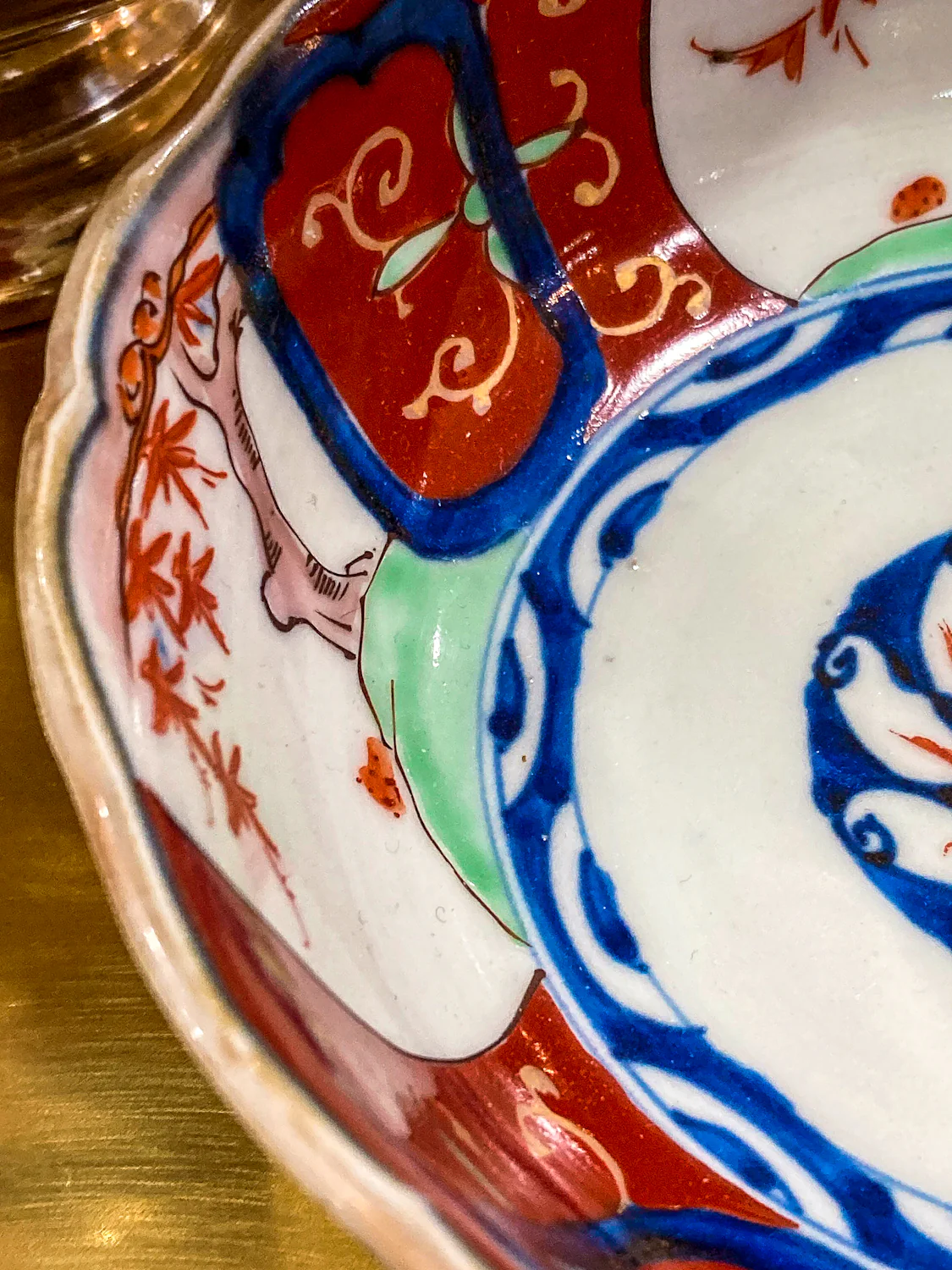 Pair Antique Japanese Meiji Period Fox Theme Red Blue Imari Porcelain Bowls - Image 9