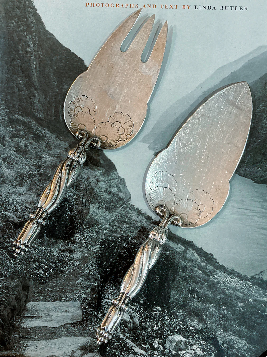 Pair Vintage Georg Jensen Pattern #91 Sterling Silver Fish Serving Set - Image 4