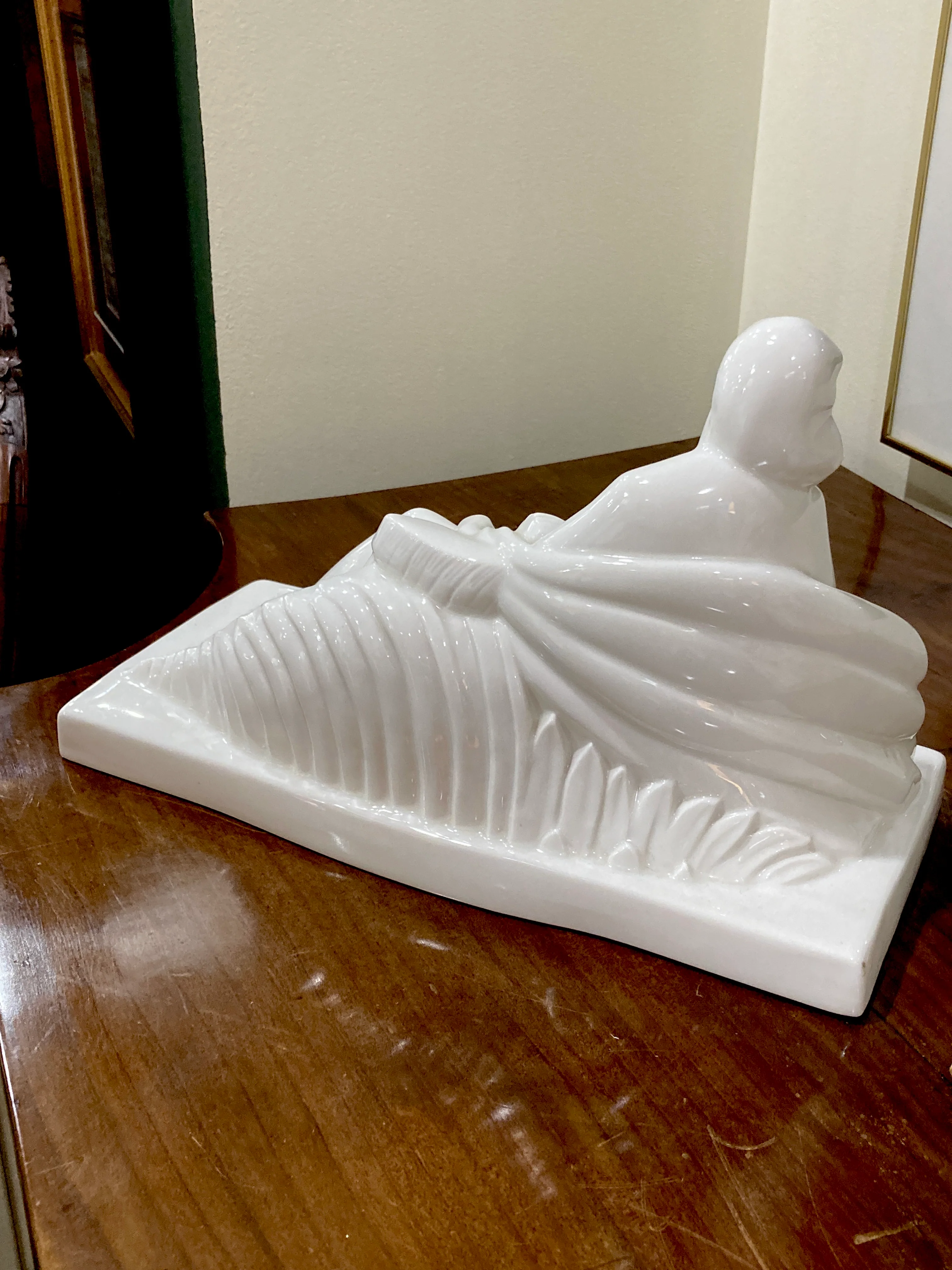 Vintage Art Deco Reclining Female Lamberton Porcelain Figure Sculpture - Image 4