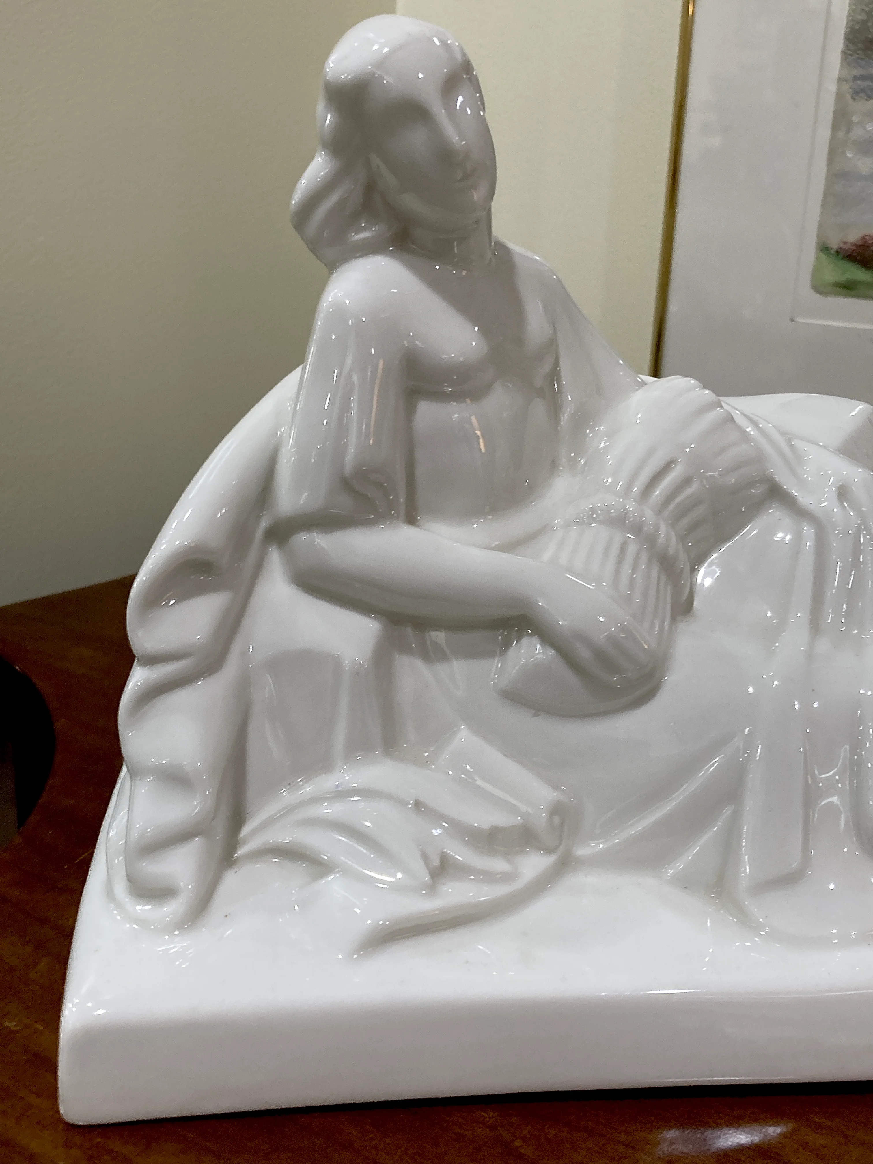 Vintage Art Deco Reclining Female Lamberton Porcelain Figure Sculpture - Image 5