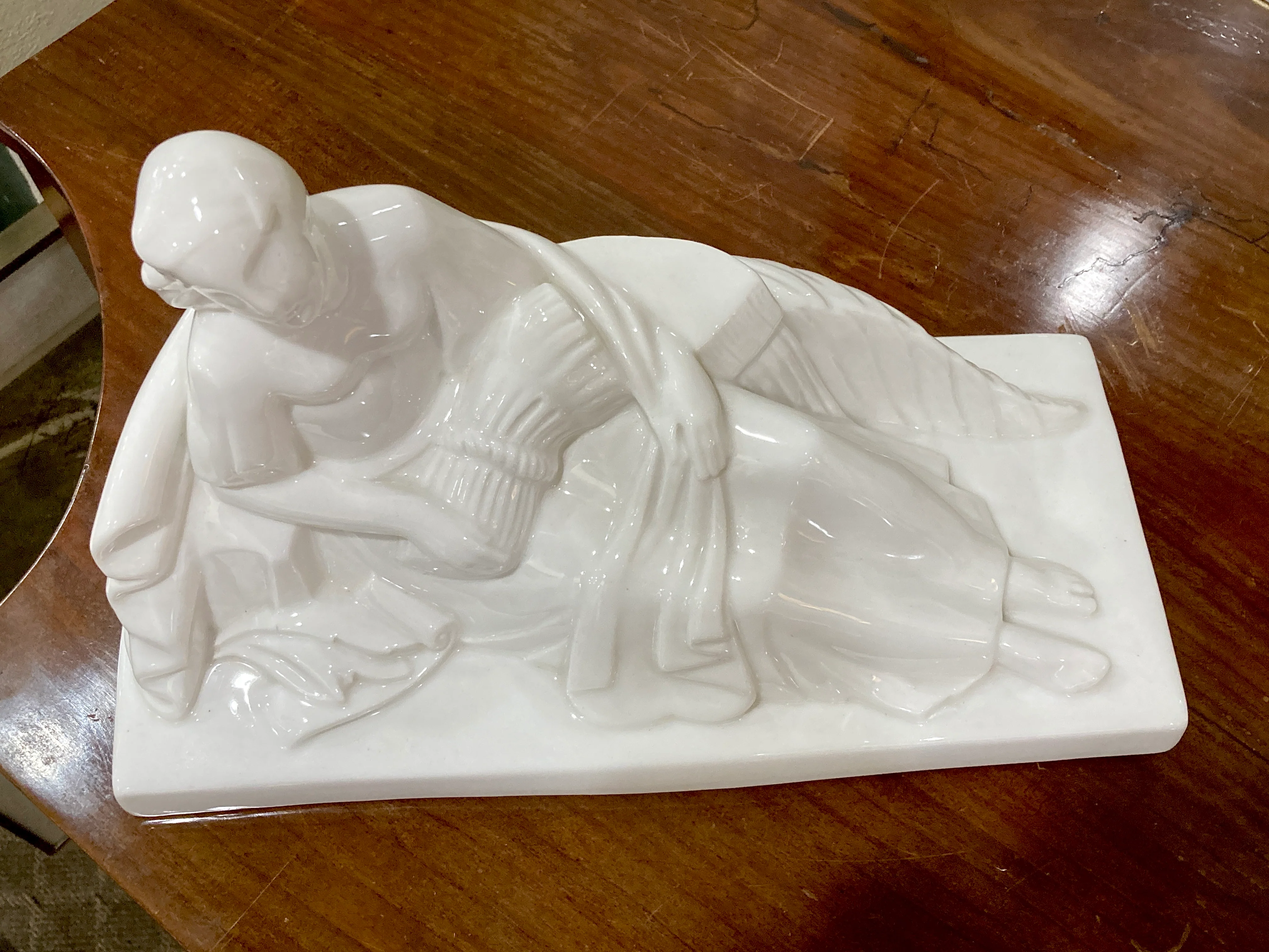 Vintage Art Deco Reclining Female Lamberton Porcelain Figure Sculpture - Image 8