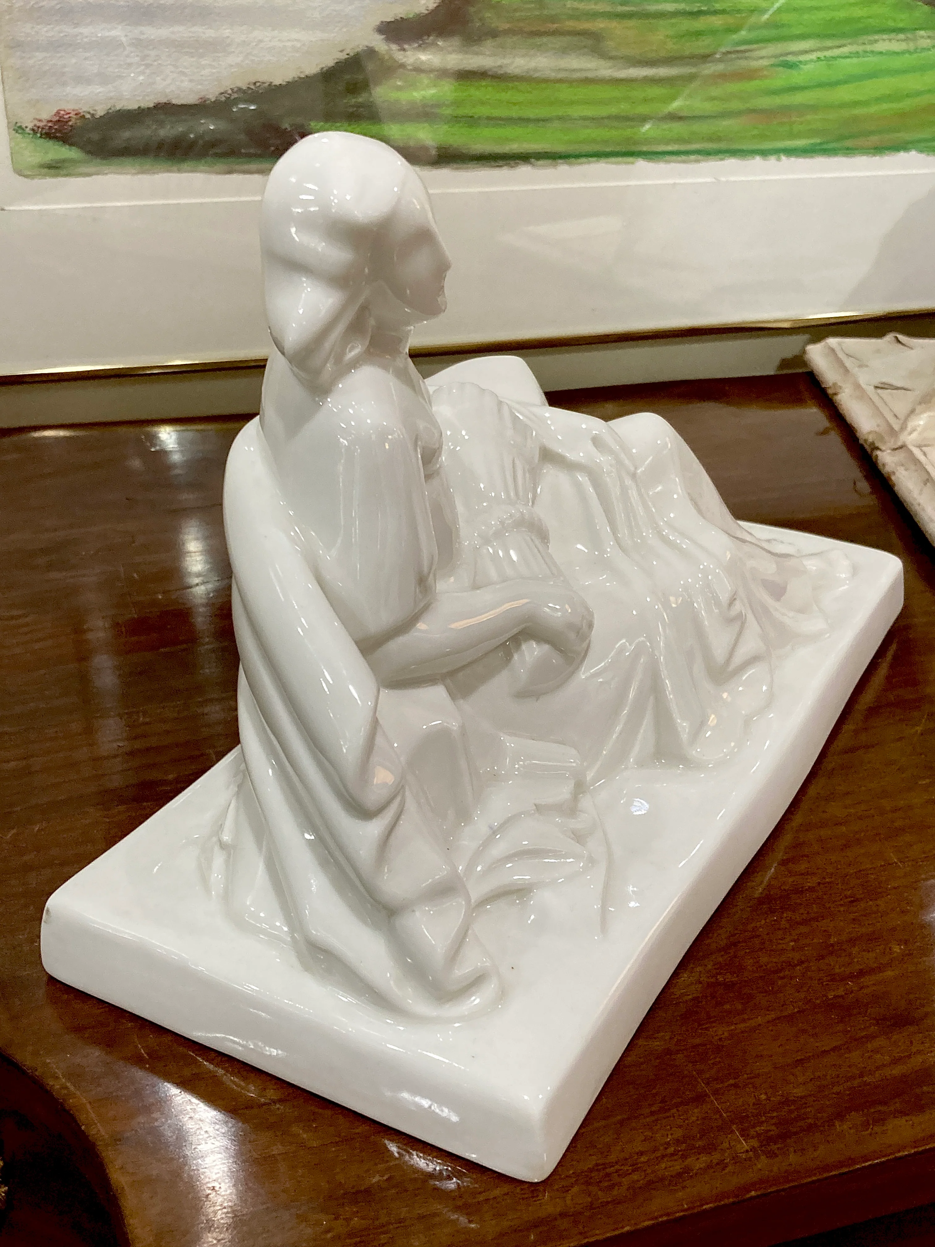 Vintage Art Deco Reclining Female Lamberton Porcelain Figure Sculpture - Image 9