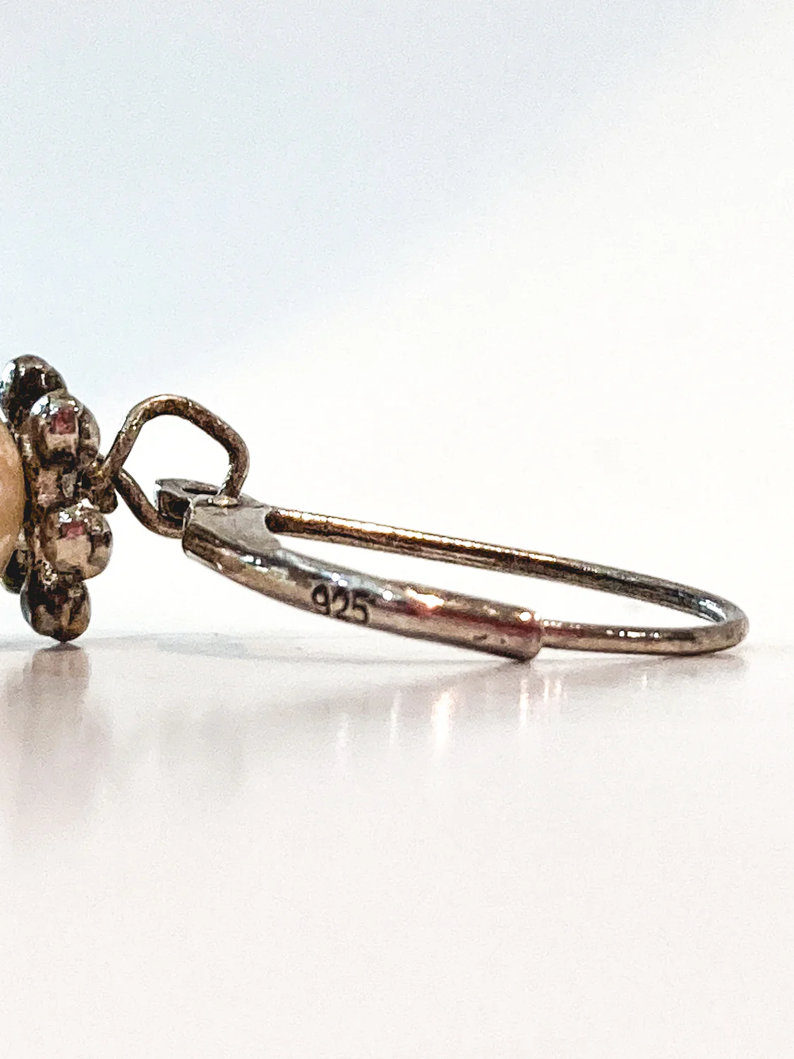 Sterling Silver Cultured Pearl Yellow Faux Quartz Glass Drop Dangle Earrings - Image 10