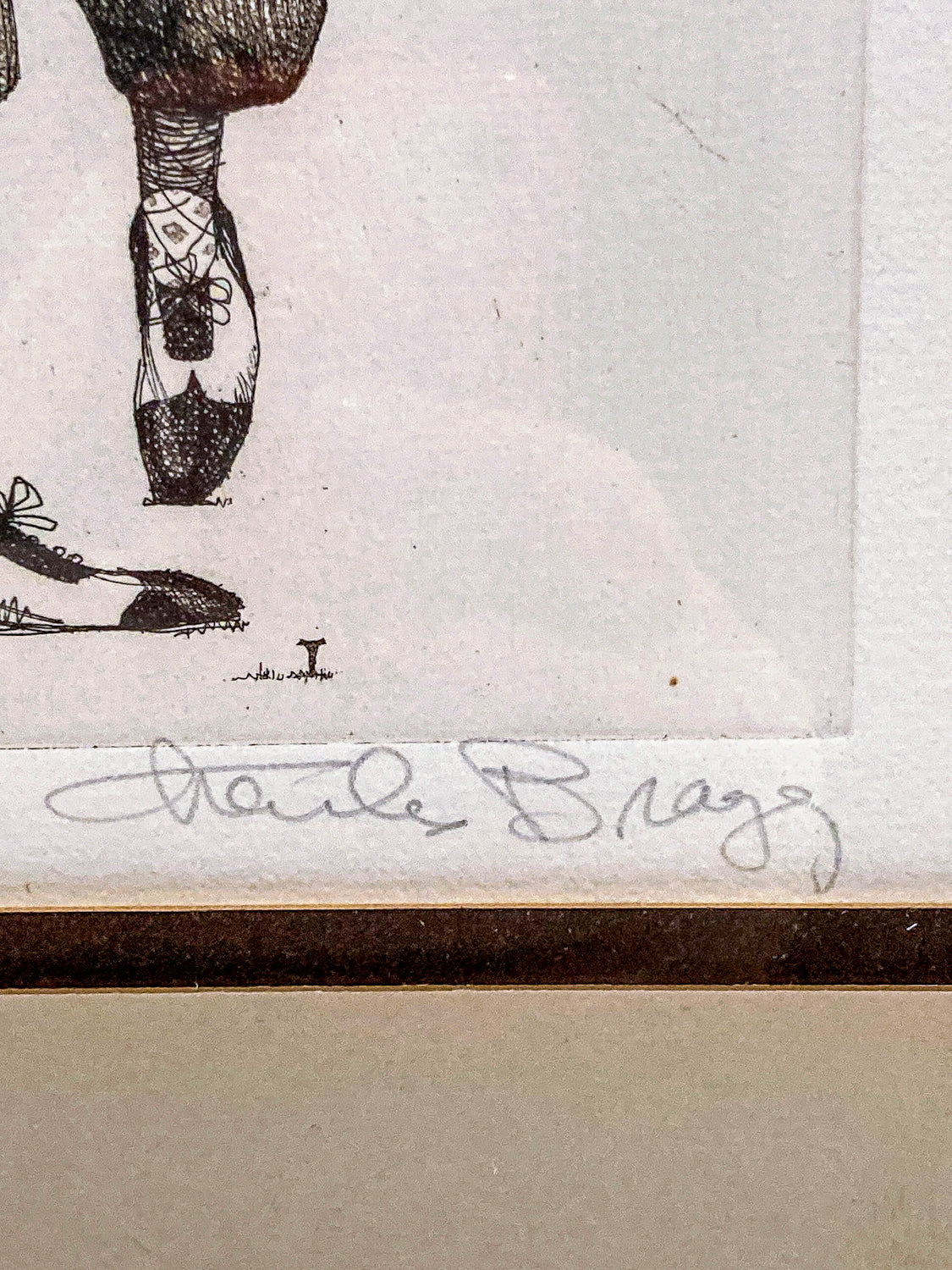 Stylized Golfer "Francis Ouimet" Charles Bragg (1931-2017) Framed Etching Portrait - Image 10