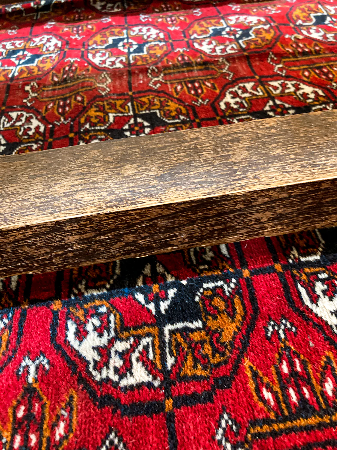 Vintage 1960s Red Orange Pakistan Hand Woven Wool 8x5 ft Area Rug - Image 27