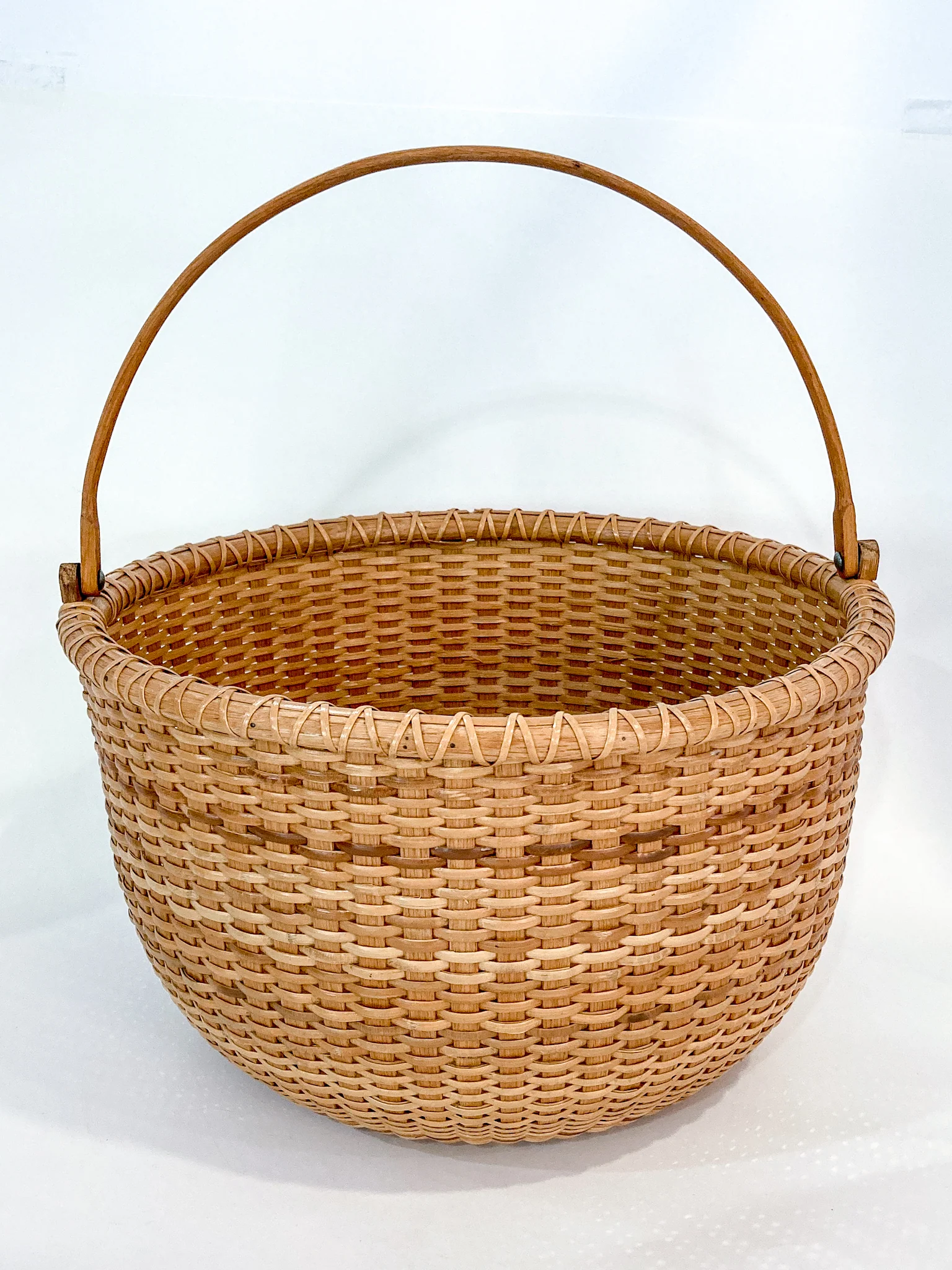 Vintage 1980s William Sevrens Lightship Penny Bottom Large Woven Basket - Image 15