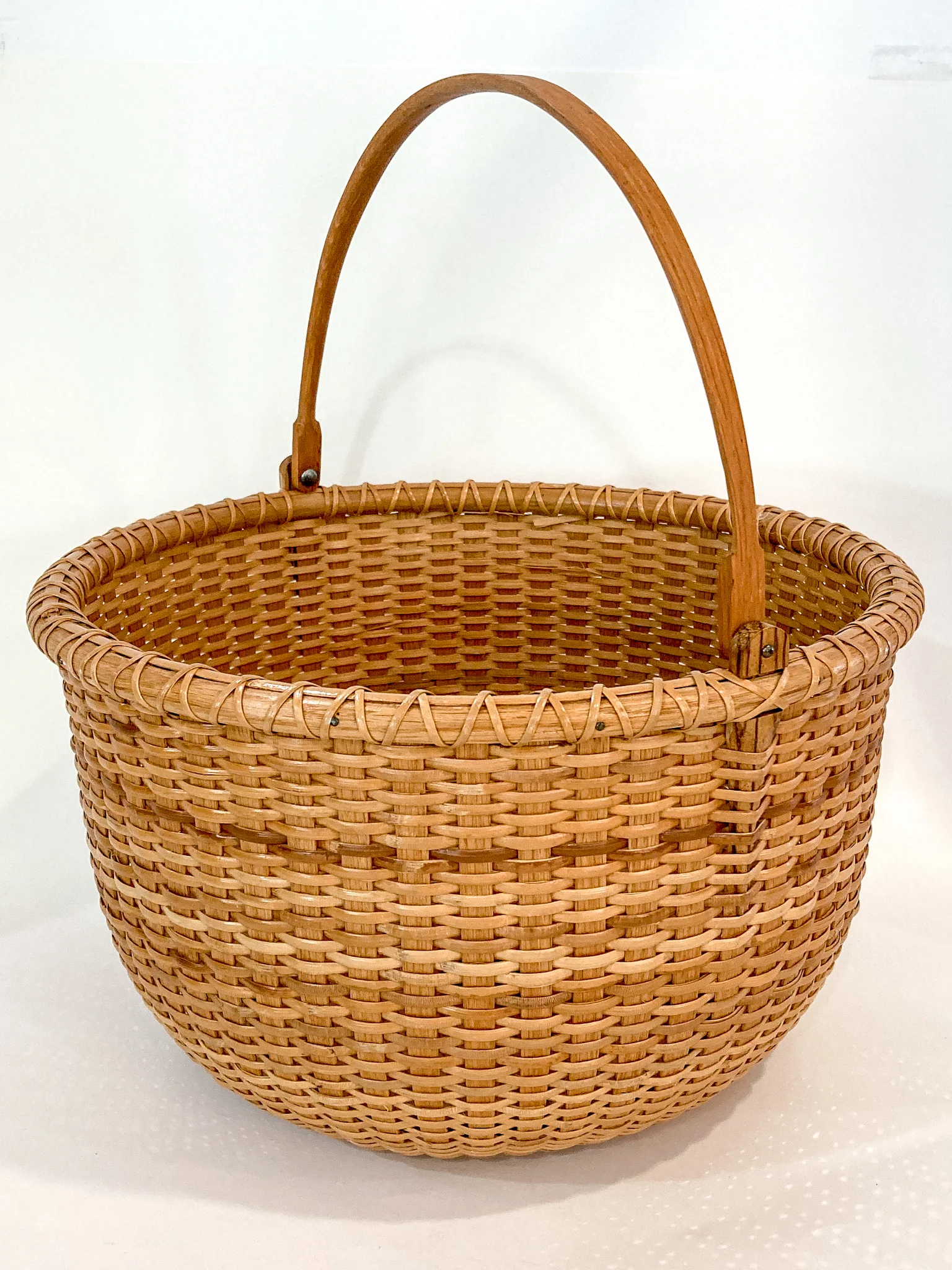 Vintage 1980s William Sevrens Lightship Penny Bottom Large Woven Basket - Image 17