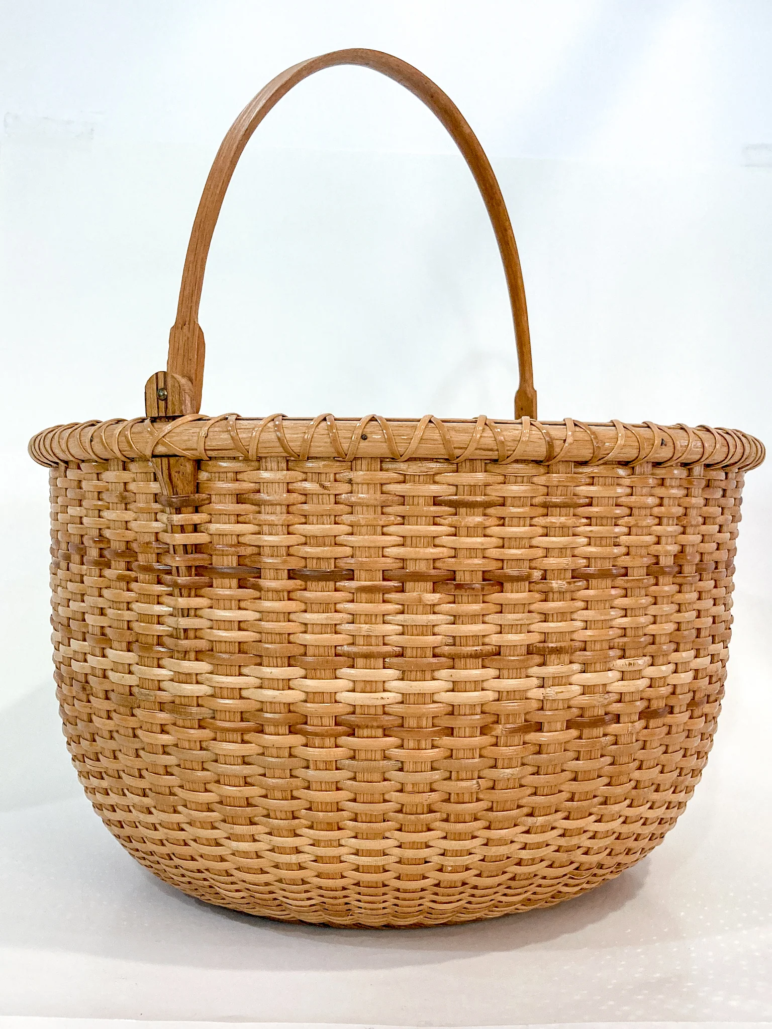 Vintage 1980s William Sevrens Lightship Penny Bottom Large Woven Basket - Image 18