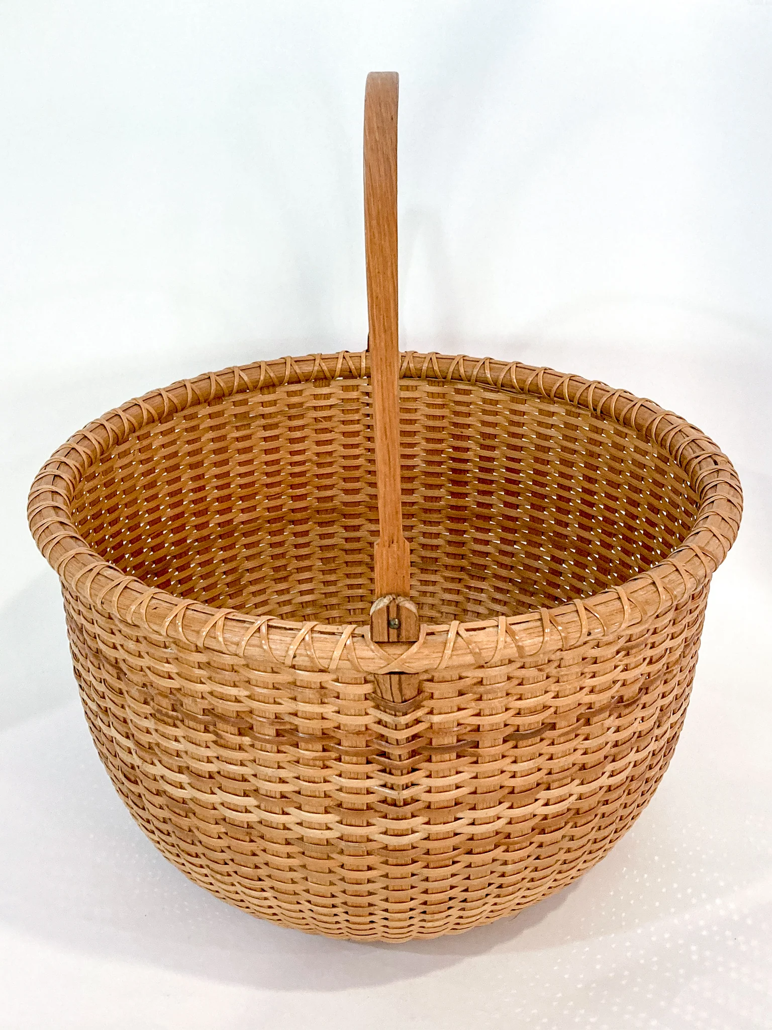Vintage 1980s William Sevrens Lightship Penny Bottom Large Woven Basket - Image 19