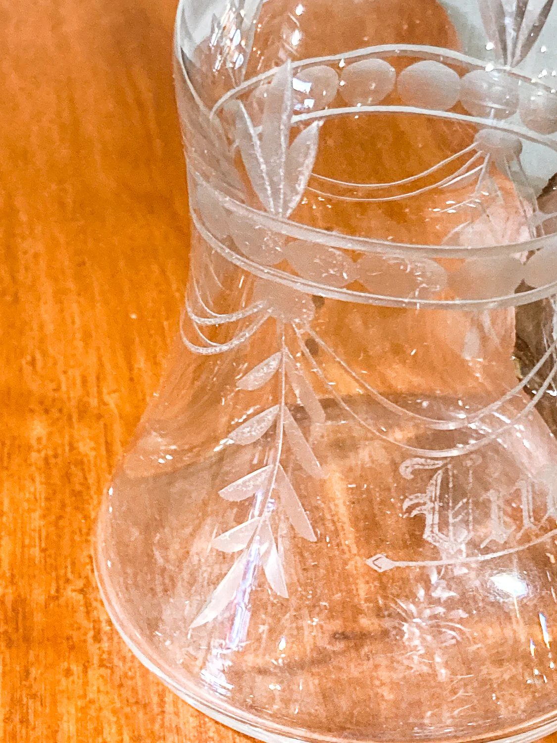 Vintage Cut Crystal Etched Sterling Silver Stopper Oil Vinegar Cruet Jar - Image 16