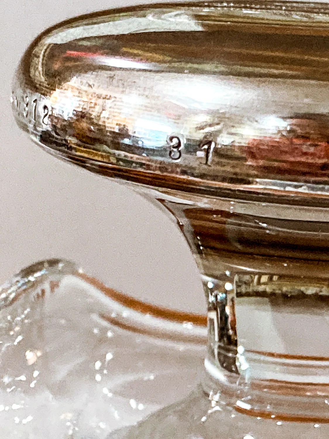 Vintage Cut Crystal Etched Sterling Silver Stopper Oil Vinegar Cruet Jar - Image 18