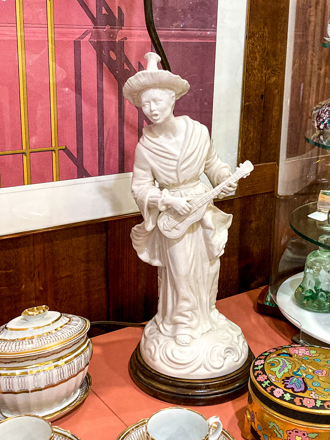 Vintage Frederick Cooper Blanc de Chine Ceramic Musician Figural Table Lamp - Image 6