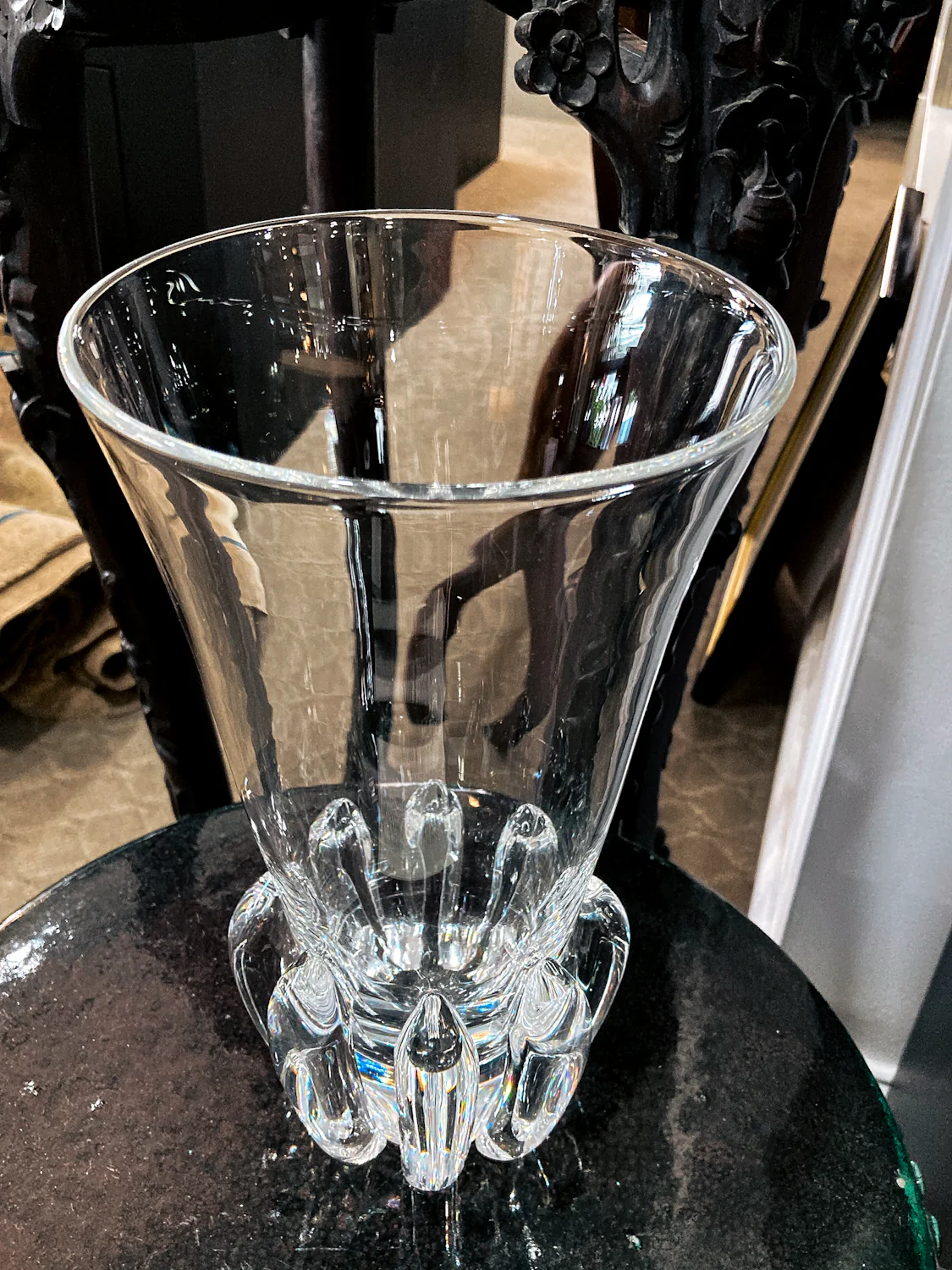 Vintage Handblown George Thompson Steuben Clear Glass Art Vase - Image 16