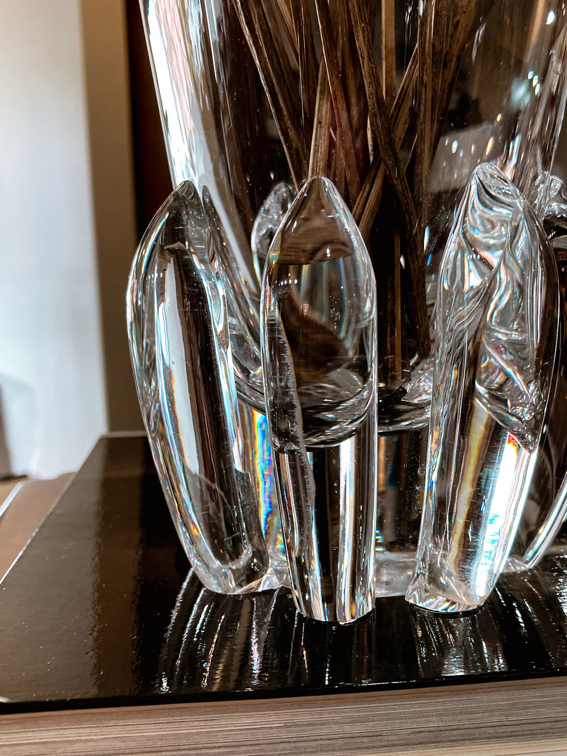 Vintage Handblown George Thompson Steuben Clear Glass Art Vase - Image 8