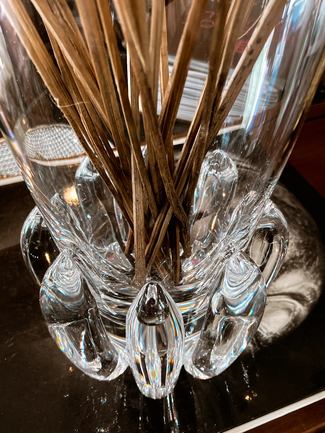 Vintage Handblown George Thompson Steuben Clear Glass Art Vase - Image 9