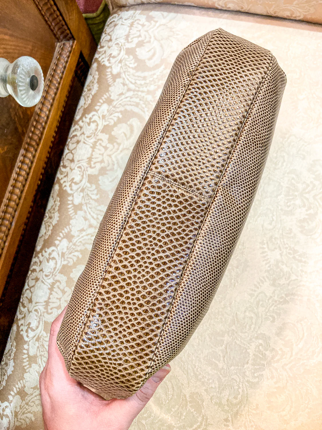 Vintage Judith Leiber Horn Lizard Leather Beige Handbag Clutch Crossbody Purse - Image 28