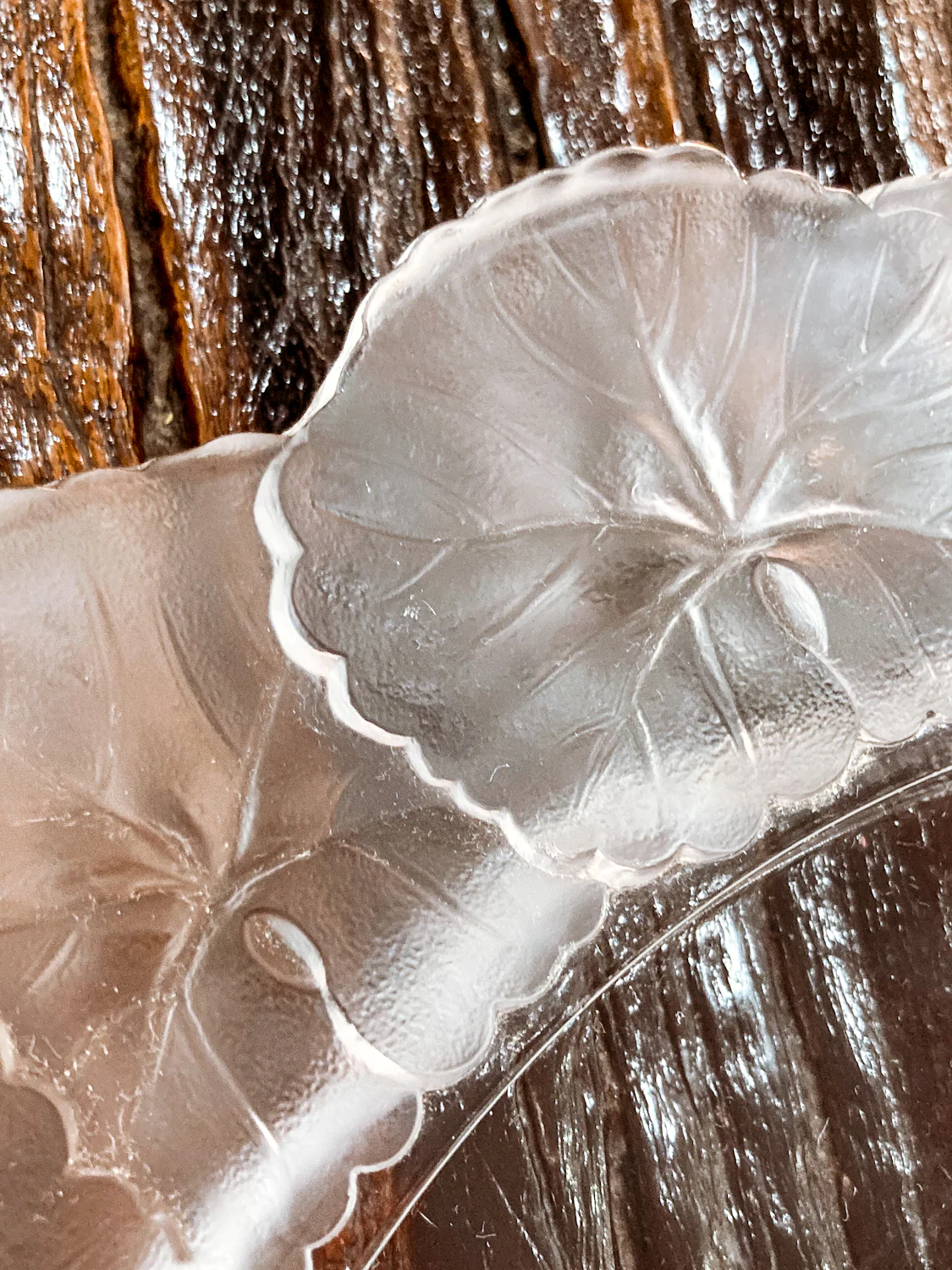 Vintage Lalique France Honfleur Geranium 11 Inch Clear Crystal Dish Plate - Image 14