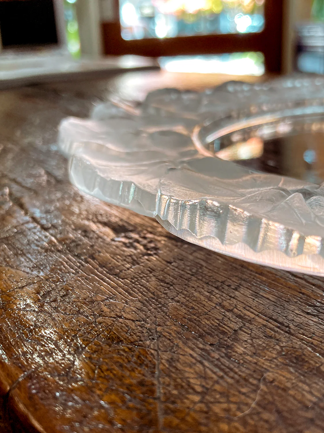 Vintage Lalique France Honfleur Geranium 11 Inch Clear Crystal Dish Plate - Image 21