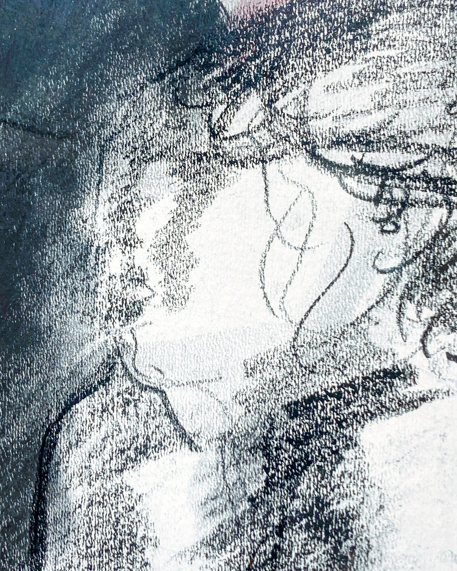 Vintage Mixed Media Abstract Female Figure Framed George Johanson - Image 6