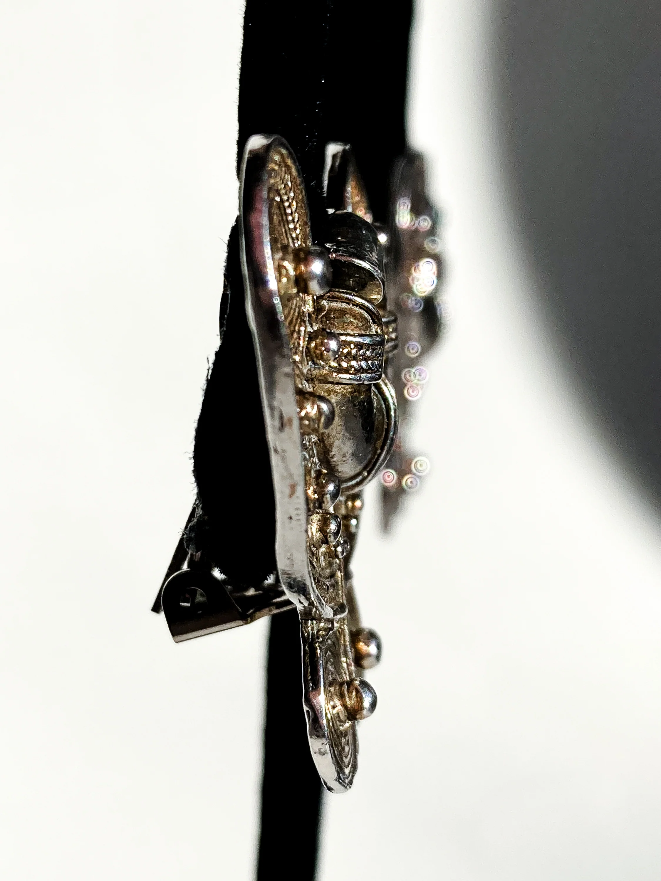 Vintage Pre-Columbian Style Silver Toned Geometric Clip On Earrings - Image 13