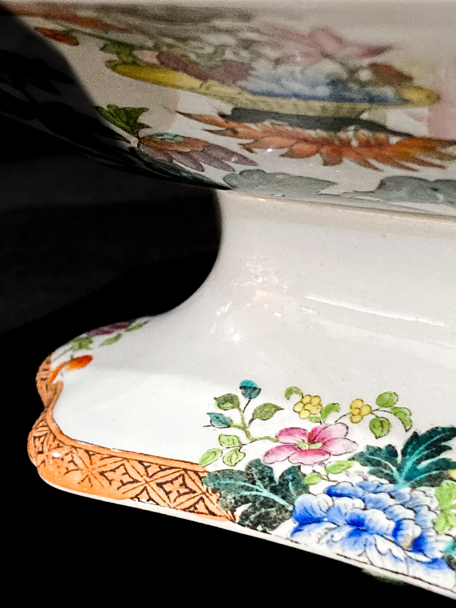 Antique 1850s Wedgwood Enameled Multicolor Floral Footed Compote Dish - Image 20