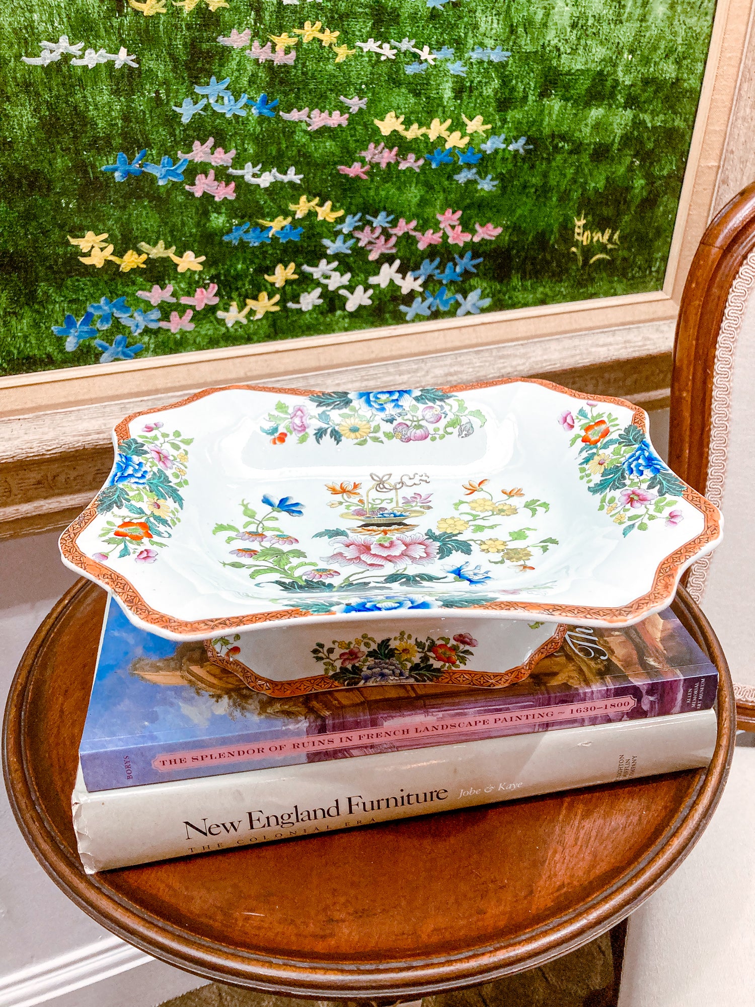Antique 1850s Wedgwood Enameled Multicolor Floral Footed Compote Dish - Image 5