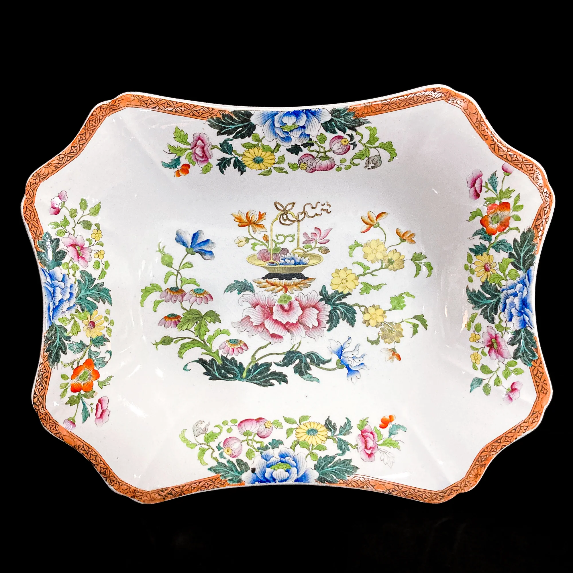 Antique 1850s Wedgwood Enameled Multicolor Floral Footed Compote Dish - Image 8